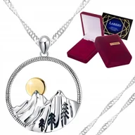 Naszyjniki - Naszyjnik Srebrny 925 z Górami Tatrami Góry Tatry Polska Natura Słońce Góra - miniaturka - grafika 1