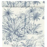 Tapety - Tapeta tropikalna biało-niebieska winylowa na flizelinie - miniaturka - grafika 1