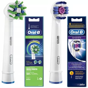 2 Końcówki Oral-B Cross Action 3D White Eb-18 - Końcówki do szczoteczek elektrycznych - miniaturka - grafika 1