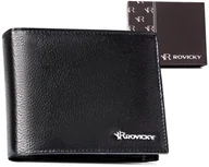 Portfele - Portfel męski ze skóry naturalnej czarny ochrona kart RFID STOP na prezent - miniaturka - grafika 1