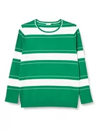 Swetry damskie - Gerry Weber Sweter damski 171000-35711, zielony/ecru/biały w prążki, 40, Zielony/ecru/biały kółko, 40 - miniaturka - grafika 1