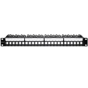 Qoltec Solidny stalowy Patch panel do szaf RACK 19'' 24 porty 1U UTP Czarny - Pozostałe akcesoria sieciowe - miniaturka - grafika 1