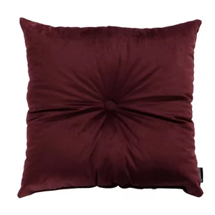 Dekoria.pl Dekoria.pl Poduszka kwadratowa Velvet z guzikiem bordowy 37 x 37cm Velvet 1258-704-26 - Poduszki dekoracyjne - miniaturka - grafika 1
