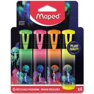 Przybory szkolne - Maped Zakreślacz Deepsea Fluo 4 szt. - miniaturka - grafika 1