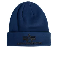 Czapki i chusty sportowe damskie - Czapka Alpha Industries 3D Beanie 16891007 - niebieska - miniaturka - grafika 1