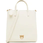 Torebki damskie - Pinko Skórzana torebka na ramię MINI SHOPPER VITELLO SETA - miniaturka - grafika 1