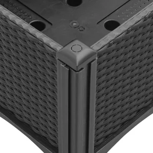 Donica ogrodowa z kratką, czarna, 160x40x142 cm, PP Lumarko! - Donice - miniaturka - grafika 7