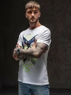 Koszulki męskie - Biały T-shirt męski z nadrukiem Denley Y70002 - miniaturka - grafika 1