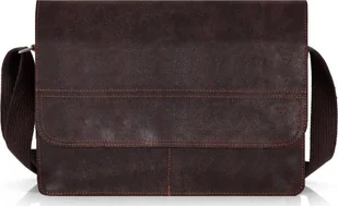 Solome CZEKOLADOWA SKÓRZANA TORBA LISTONOSZKA NA RAMIĘ SOLOME BLACKROCK - Teczki i aktówki - miniaturka - grafika 1