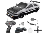 Zabawki zdalnie sterowane - DUŻY Samochód Do Driftu Auto RC Drift 1:16 2,4 GHz PARA DYM Biała Toyota 4WD LED - miniaturka - grafika 1