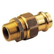 Śrubunek z uszczelnieniem płaskim i gwintem zewnętrznym, 22x3/4 brąz B Press - Akcesoria hydrauliczne - miniaturka - grafika 1