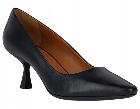 GEOX CZÓŁENKA DAMSKIE CZARNE NA OBCASIE SKÓRZANE 36 Ż_B