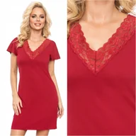 Bielizna nocna - Koszula nocna z wiskozy DONNA Tissi 201 bordo XL - miniaturka - grafika 1