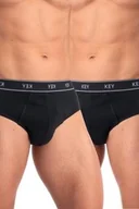 Majtki męskie - Slipy męskie bawełniane (2 pack) klasyczne czarne MPP 222 Key - miniaturka - grafika 1