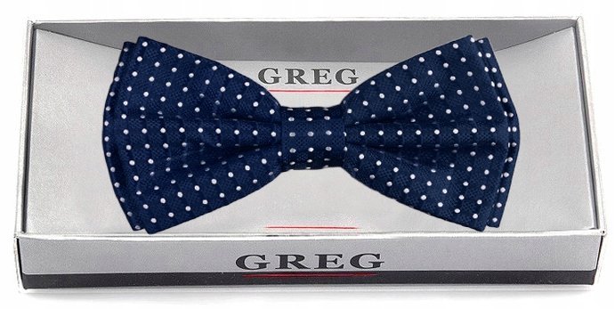 ŻAKARDOWA MUSZKA + PUDEŁKO Mucha Męska do Koszuli Groszki MIKROFIBRA mz05