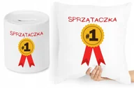Skarbonki - DLA SPRZĄTACZKI ZESTAW PODUSZKA + SKARBONKA z Nadrukiem ze Zdjęciem - miniaturka - grafika 1