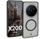 Etui i futerały do telefonów - Bizon MatteO z MagSafe do Vivo X200 Pro Półprzezroczyste z czarną ramką - miniaturka - grafika 1