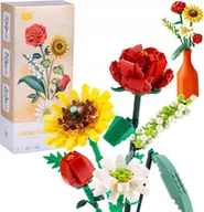 Klocki - SERIA KWIATY Klocki konstrukcyjne Bukiet kolorowych kwiatów 568ele ZA5346 - miniaturka - grafika 1