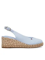 Espadryle damskie - Tommy Hilfiger Espadryle Hemp Slingback Wedge Espadrilles FW0FW09472 Niebieski jasny - miniaturka - grafika 1