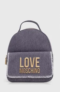 Love Moschino plecak bawełniany kolor fioletowy mały z aplikacją - Plecaki - miniaturka - grafika 1