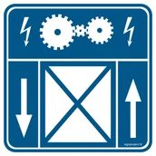 Systemy ekspozycyjne i znaki informacyjne - RA106 MASZYNOWNIA DŹWIGU, FN - FOLIA SAMOPRZYLEPNA; (100X100MM) - miniaturka - grafika 1