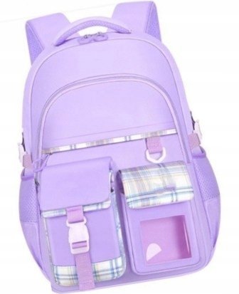 Fioletowy Plecak Szkolny Krateczka Na Kieszeniach 35L 45 CM