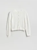 Swetry dla dziewczynek - Reserved - Kardigan z domieszką wełny - złamana biel - miniaturka - grafika 1
