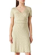 Sukienki - TOM TAILOR Damski Sukienka o wyglądzie owijanej 1032059, 29550 - Green Offwhite Leaf Design, 42 - miniaturka - grafika 1