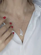 Zawieszki - Zawieszka srebrna- Luna biała III mała - miniaturka - grafika 1