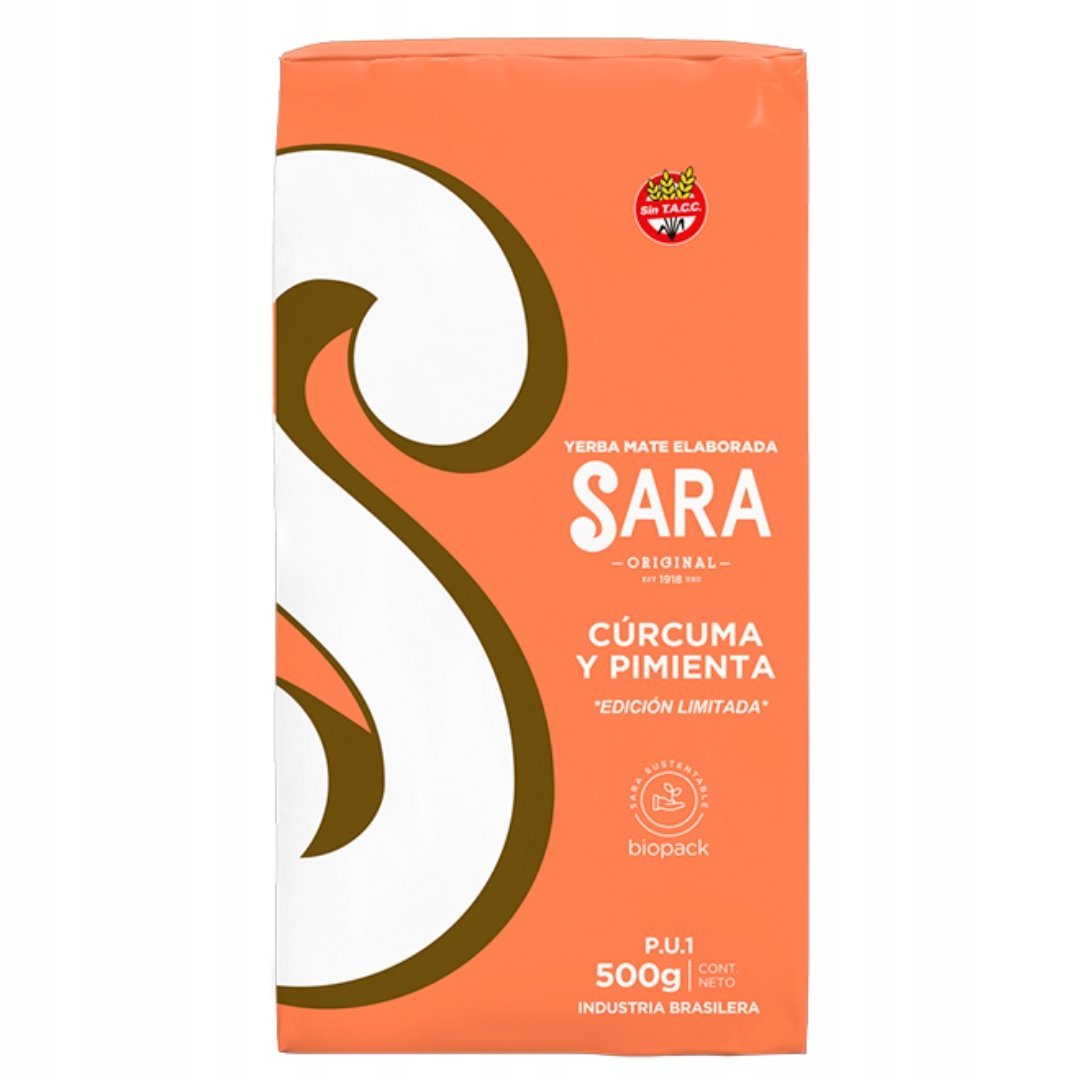 Yerba Mate Sara Curcuma y Pimienta 500g 0,5kg