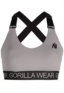 Gorilla Wear - Colby Sports Bra – czarny – biustonosz sportowy kulturystyka Fitness Tight Fit górna część bielizna mocne trzymanie jogi, na co dzień, szary, M - Biustonosze - miniaturka - grafika 1