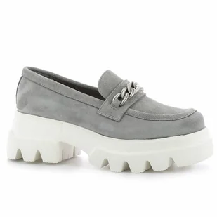 Szare mokasyny zamszowe CARINII - Carinii - Mokasyny damskie - miniaturka - grafika 1