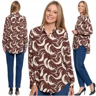 Koszule damskie - Koszula Damska Wiskozowa Oversize Wydłużony Tył Guziki Luźna L/XL MORAJ - miniaturka - grafika 1