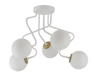 Sigma biało-złota lampa sufitowa szklane kule ZIGZAG 5 33306 biała lampa na sufit krótki żyrandol do sypialni 33306 - Lampy sufitowe - miniaturka - grafika 1