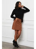 Swetry damskie - Soft Cashmere Golf w kolorze czarnym - miniaturka - grafika 1