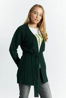 Swetry damskie - Sweter damski z wiązaniem - Monnari - miniaturka - grafika 1