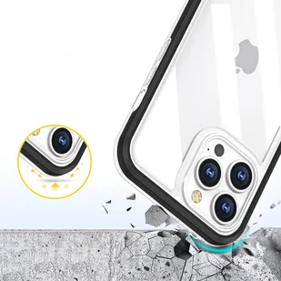 Clear 3in1 etui Samsung Galaxy A03 silikonowy pokrowiec z ramką niebieskie - Etui i futerały do telefonów - miniaturka - grafika 6