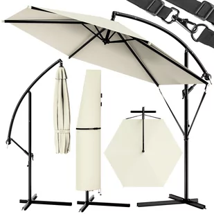 Parasol Ogrodowy Duży Pokrowiec 300cm Kremowy UV 30+ - Parasole ogrodowe - miniaturka - grafika 1