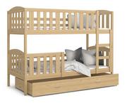 Łóżka dla dzieci i młodzieży - Łóżko piętrowe 190x80 drewniane sosna KUBUŚ - miniaturka - grafika 1