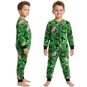Piżamy chłopięce - Minecraft Creeper POLAROWA piżama dla chłopca, CIEPŁY KOMBINEZON, piżamka NA ZAMEK 3-4 lata 98/104 cm - sarcia.eu - miniaturka - grafika 1