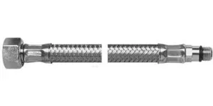 Wężyk do baterii w oplocie ze stali nierdzewnej z krótką końcówką Viper Plus 1/2" M10x1 L 45 - Węże elastyczne - miniaturka - grafika 1