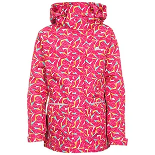 Trespass Unisex dzieci migotanie wodoodporna kurtka przeciwdeszczowa z ukrytym kapturem i odblaskowymi detalami Pink Lady 3-4 - Kurtki i płaszcze dla dziewczynek - miniaturka - grafika 1