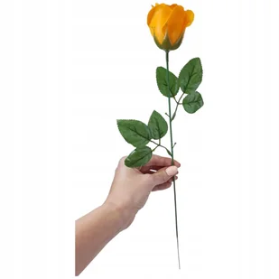 Bukiet róża mydlana na łodydze 47 cm lila pomarańczowa róża realistyczna - Sztuczne kwiaty - miniaturka - grafika 1