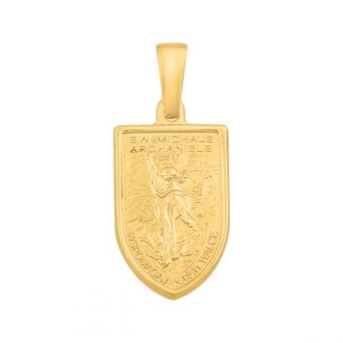 Złoty Medalik 585 Św. Michał Archanioł 1.55 gr Rodium