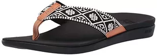 Reef Ortho-Bounce Woven japonki damskie, czarny - czarny biały - 37.5 EU - Klapki i japonki damskie - miniaturka - grafika 1