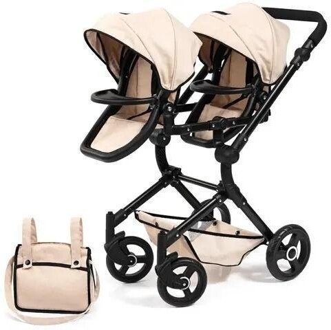 Bayer Wózek dla lalek bliźniaków Twin Neo beżowy