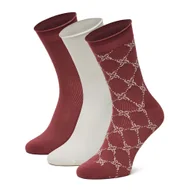 Skarpetki damskie - NINE WEST BR_NW_01_Z_SS25 (3 PACK) white Bordowy - miniaturka - grafika 1