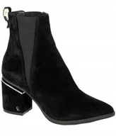 Botki damskie - Botki Carinii B8703-H20 Czarne skóra zamszowa r.36 - miniaturka - grafika 1