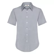 Koszule damskie - Koszula damska Oxford z krótkim rękawem Fruit Of The Loom - Oxford Grey 3XL - miniaturka - grafika 1