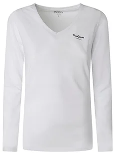 Pepe Jeans Koszulka damska Korine L/S, 800 biały, S - Koszulki i topy damskie - miniaturka - grafika 1